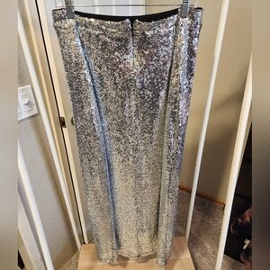 Eloquii Silver Sequin Skirt
